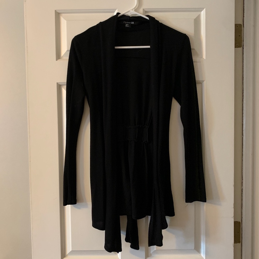SOLD Forever 21 Black Tie Cardigan